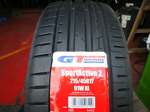 215/45R17 GT Radial SportActive FR XL 91W